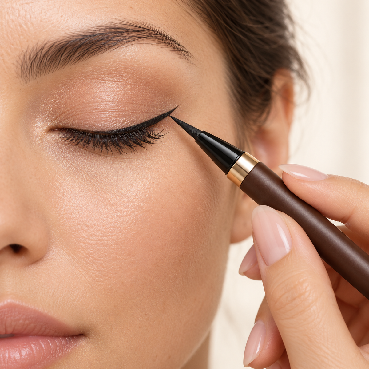 Aelheart Precision Black Liquid Eyeliner – Long Tapered Tip