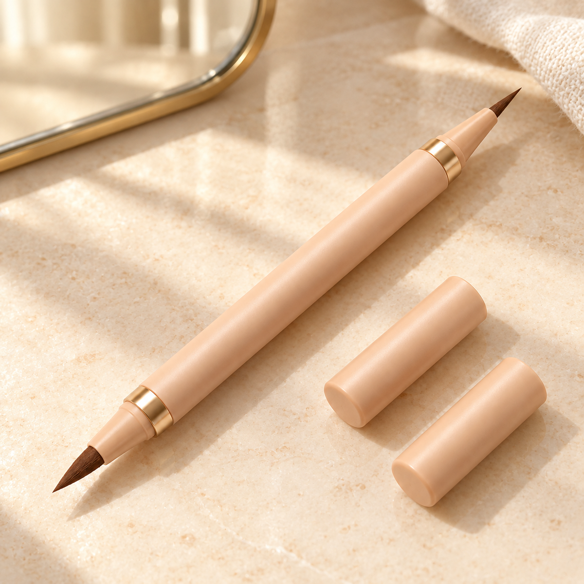 Aelheart Dual-Ended Brown Liquid Eyeliner – Precision & Tapered Brush Tips