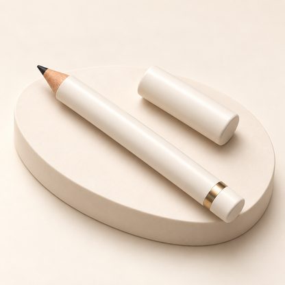 Aelheart Fine-Tip Black Wooden Eyeliner Pencil with Ivory Barrel