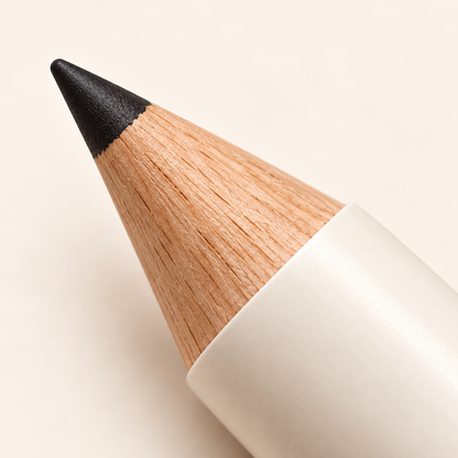 Aelheart Fine-Tip Black Wooden Eyeliner Pencil with Ivory Barrel